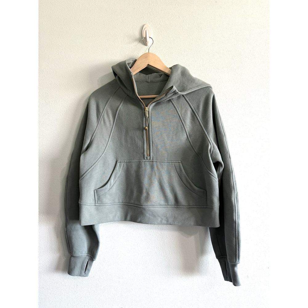 Scuba Oversized Half-Zip Hoodie Crater Blue Gold XS/S W3HTOS EXCELLENT - Picture 2 of 7